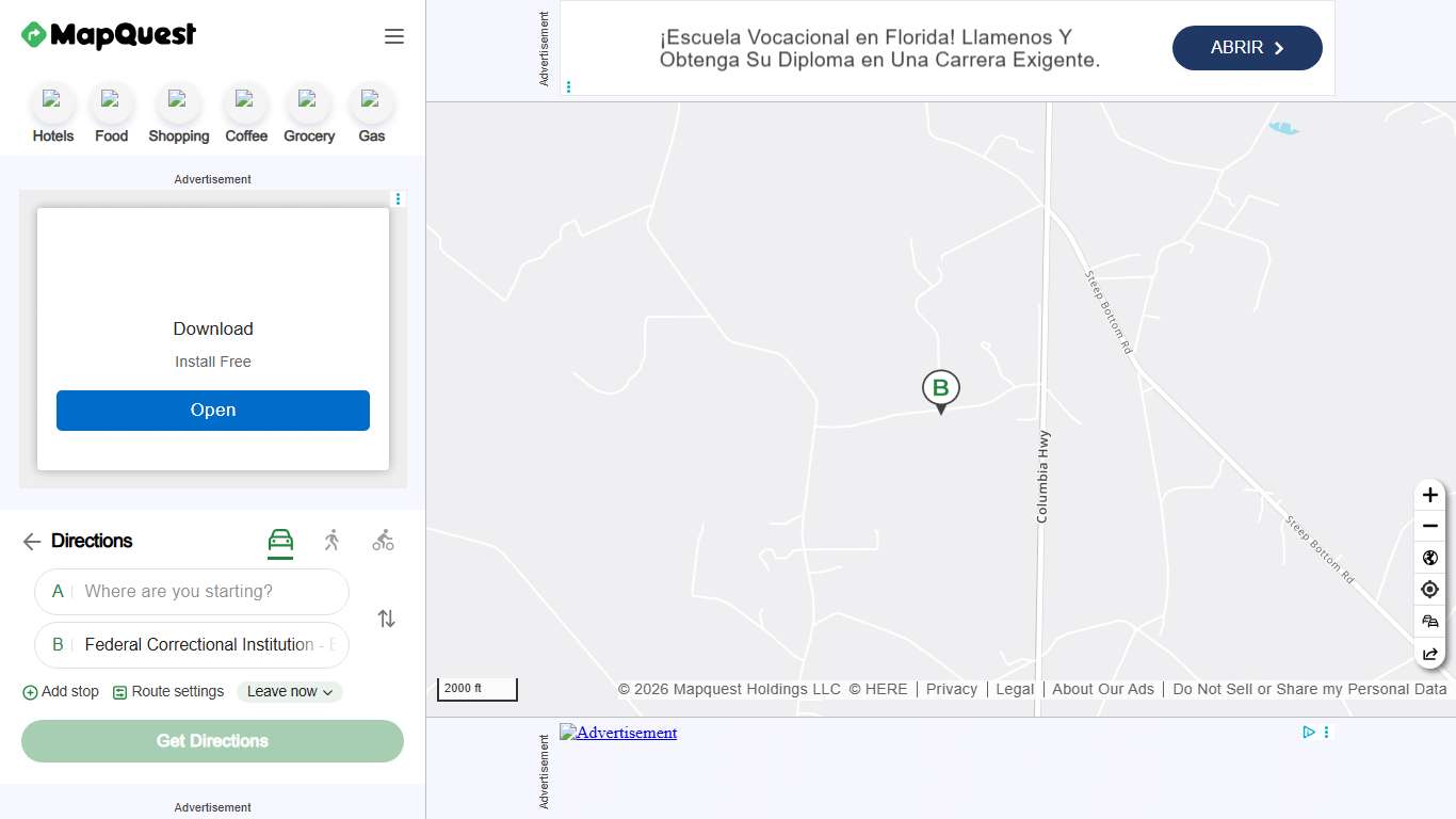 Directions to Federal Correctional Institution - Estill - MapQuest